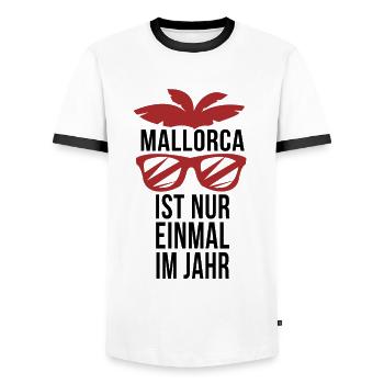 MALLE - Männer Kontrast-T-Shirt - Weiß/Schwarz - Vorne - AI Model Female 172 light (172cm) & AI Model Male 178 dark (178cm)