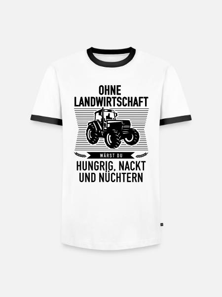Without agriculture - Men's Ringer Shirt - white/black