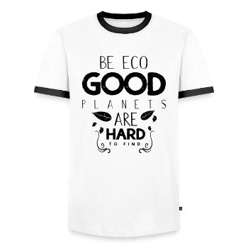 Be eco good planets are hard to find - Männer Kontrast-T-Shirt - Weiß/Schwarz - Vorne - AI Model Female 172 light (172cm) & AI Model Male 178 dark (178cm)
