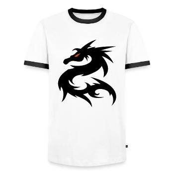 Drache Fantasy Tattoo - Männer Kontrast-T-Shirt - Weiß/Schwarz - Vorne - AI Model Female 172 light (172cm) & AI Model Male 178 dark (178cm)