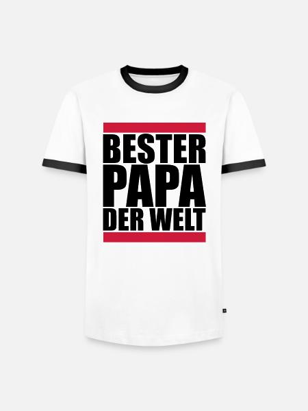 papa_f2 - Men's Ringer Shirt - white/black