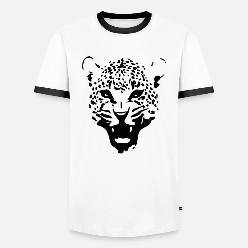 Leopard - Men's Ringer Shirt - white/black