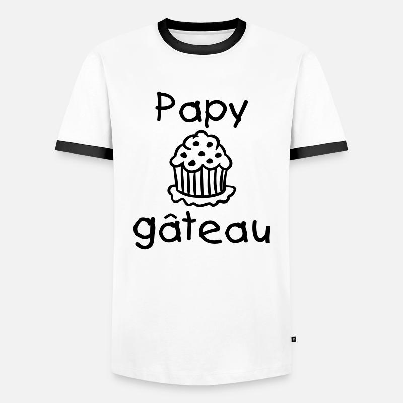Papy gateau - Männer Kontrast-T-Shirt - Weiß/Schwarz