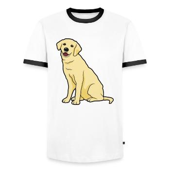 Golden Labrador Dogs & Puppys - Men's Ringer Shirt - white/black - Front - AI Model Female 172 light (172cm) & AI Model Male 178 dark (178cm)
