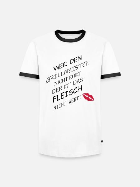 Fleisch nicht wert - Männer Kontrast-T-Shirt - Weiß/Schwarz
