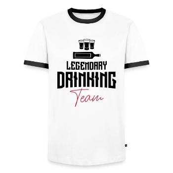 drinking team legendary shots - Männer Kontrast-T-Shirt - Weiß/Schwarz - Vorne - AI Model Female 172 light (172cm) & AI Model Male 178 dark (178cm)