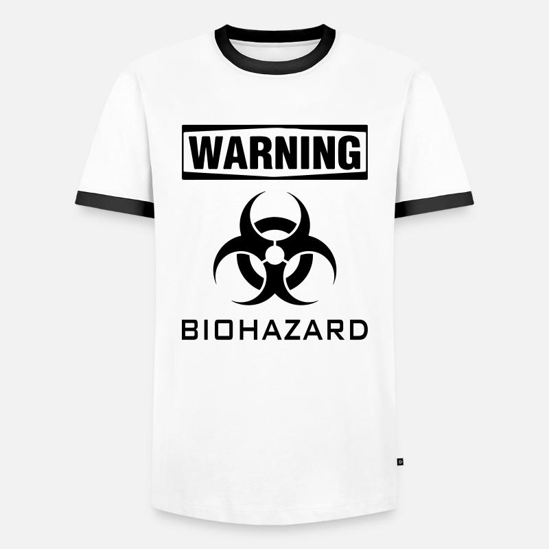 warning biohazard - Maglietta Contrast da uomo - bianco/nero
