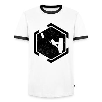 Kitesurfen Jungen Kite Surf Kiten - Männer Kontrast-T-Shirt - Weiß/Schwarz - Vorne - AI Model Female 172 light (172cm) & AI Model Male 178 dark (178cm)