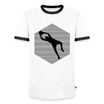 Fußball Torwart Fußballer Kinder - Männer Kontrast-T-Shirt - Weiß/Schwarz - Vorne - AI Model Female 172 light (172cm) & AI Model Male 178 dark (178cm)