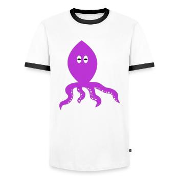 penser calmar - T-shirt contrasté Homme - blanc/noir - Devant - AI Model Female 172 light (172cm) & AI Model Male 178 dark (178cm)