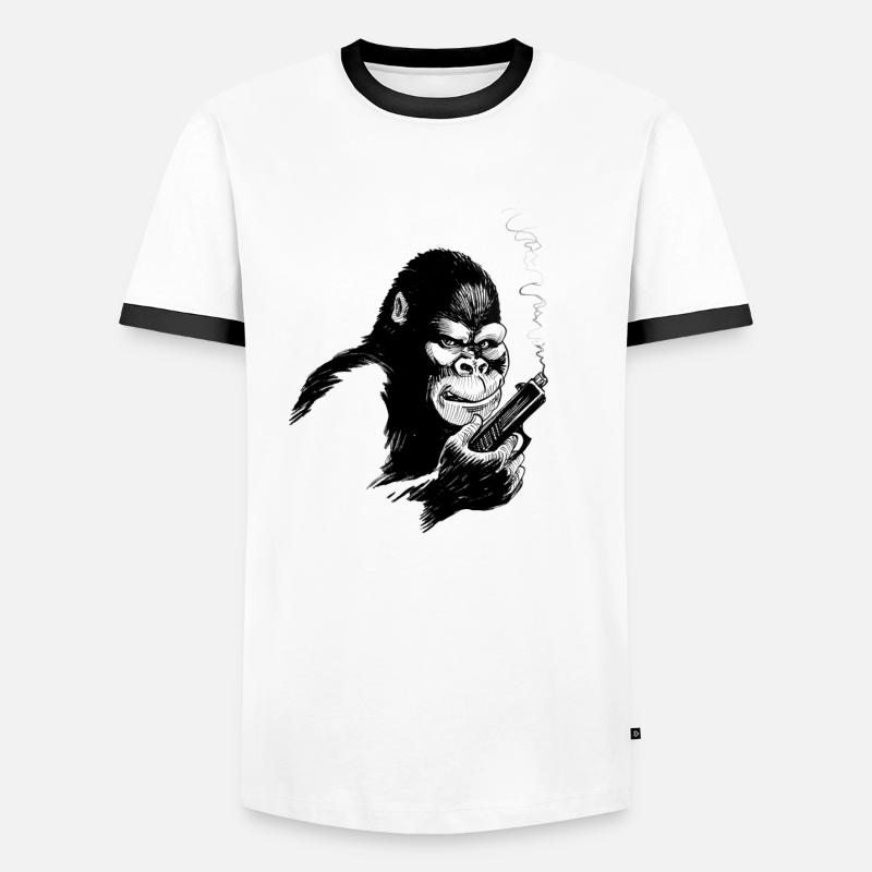Monkey - Men's Ringer Shirt - white/black