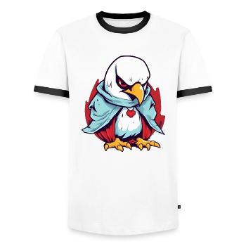 Chicken Vampire - Men's Ringer Shirt - white/black - Front - AI Model Female 172 light (172cm) & AI Model Male 178 dark (178cm)