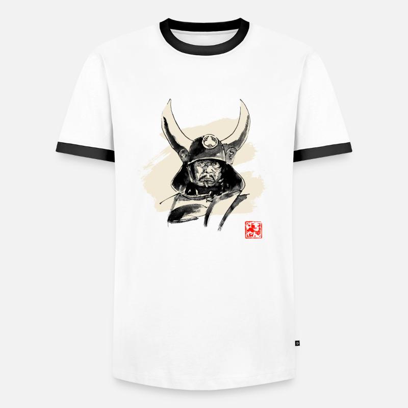Shogun - Männer Kontrast-T-Shirt - Weiß/Schwarz