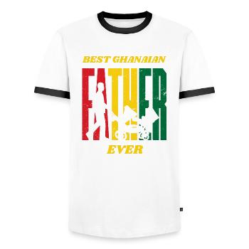 Ghana Ghanaischer Vater Dad Daddy Sohn I Geschenk - Männer Kontrast-T-Shirt - Weiß/Schwarz - Vorne - AI Model Female 172 light (172cm) & AI Model Male 178 dark (178cm)