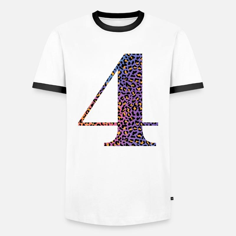 4th Anniversary Leopard - Men's Ringer Shirt - white/black