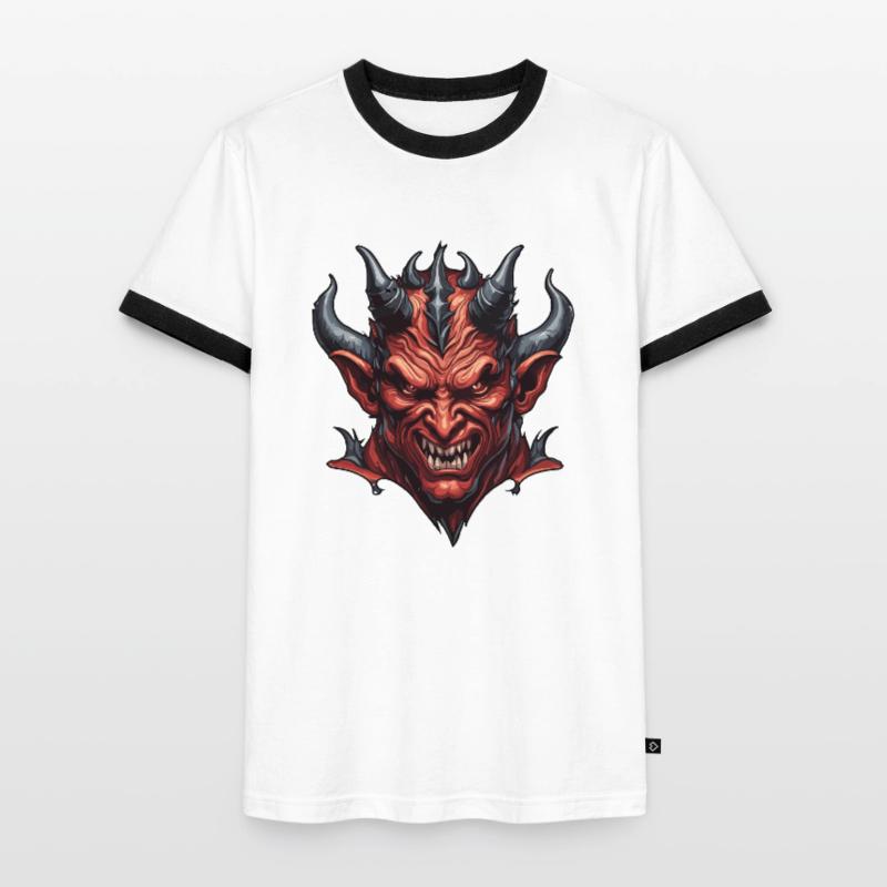 Devil / Hell / Horror / Devilish / Evil Men's Ringer Shirt