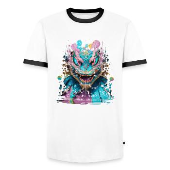 Graffiti Street Art Spray Colors Cool Artist Retro - Men's Ringer Shirt - white/black - Front - AI Model Female 172 light (172cm) & AI Model Male 178 dark (178cm)