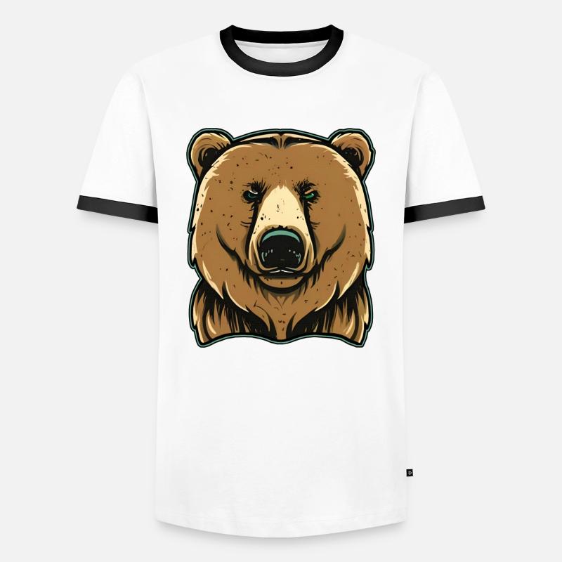 Big Grim Bear - Men's Ringer Shirt - white/black