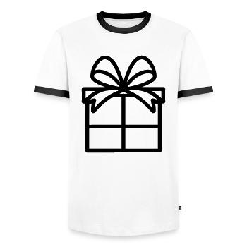 Kleine Geschenkbox - Männer Kontrast-T-Shirt - Weiß/Schwarz - Vorne - AI Model Female 172 light (172cm) & AI Model Male 178 dark (178cm)