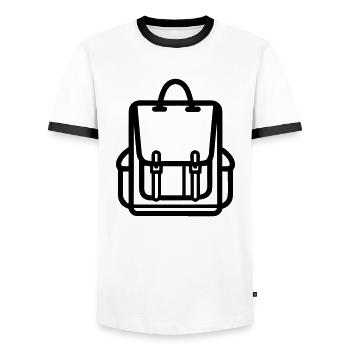 Backpack - Men's Ringer Shirt - white/black - Front - AI Model Female 172 light (172cm) & AI Model Male 178 dark (178cm)
