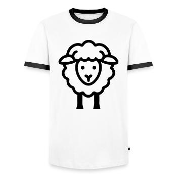sheep - Men's Ringer Shirt - white/black - Front - AI Model Female 172 light (172cm) & AI Model Male 178 dark (178cm)