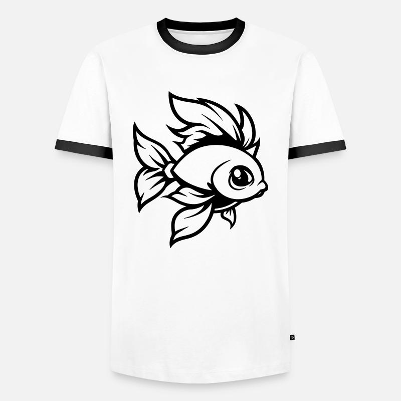 goldfisch fisch comic - Männer Kontrast-T-Shirt - Weiß/Schwarz