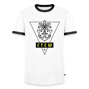 Crew Anchor Love Vacation - T-shirt contrasté Homme - blanc/noir - Devant - AI Model Female 172 light (172cm) & AI Model Male 178 dark (178cm)