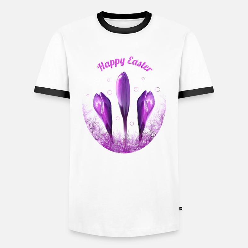Crocuses Happy Easter - Men's Ringer Shirt - white/black