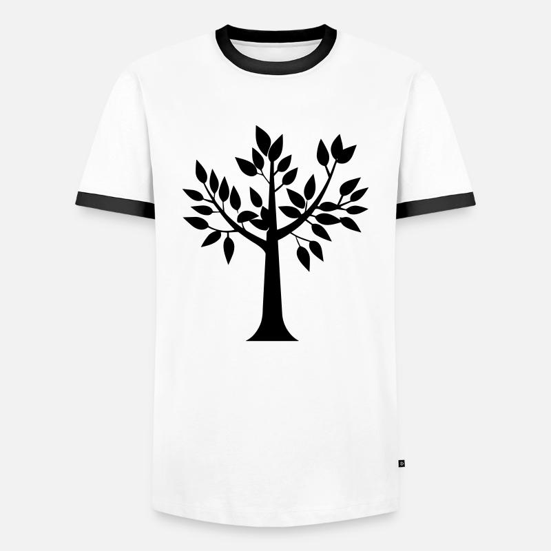 tree - Men's Ringer Shirt - white/black
