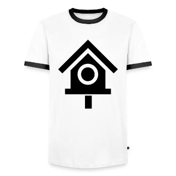 Bird House - Men's Ringer Shirt - white/black - Front - AI Model Female 172 light (172cm) & AI Model Male 178 dark (178cm)