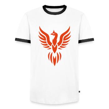 phénix - T-shirt contrasté Homme - blanc/noir - Devant - AI Model Female 172 light (172cm) & AI Model Male 178 dark (178cm)
