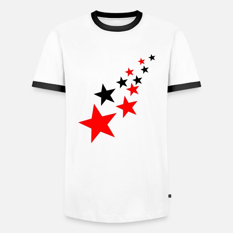 Sterne - Männer Kontrast-T-Shirt - Weiß/Schwarz