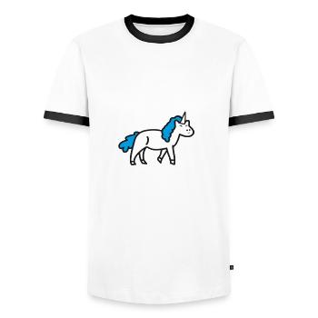 Kindness Is Magical Unicorn Saying - Men's Ringer Shirt - white/black - Front - AI Model Female 172 light (172cm) & AI Model Male 178 dark (178cm)
