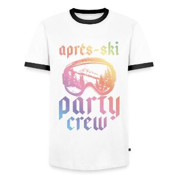 Apres Ski Party Crew Bunt - Männer Kontrast-T-Shirt - Weiß/Schwarz - Vorne - AI Model Female 172 light (172cm) & AI Model Male 178 dark (178cm)