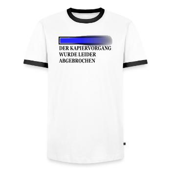 kapiervorgang schwarz - Männer Kontrast-T-Shirt - Weiß/Schwarz - Vorne - AI Model Female 172 light (172cm) & AI Model Male 178 dark (178cm)