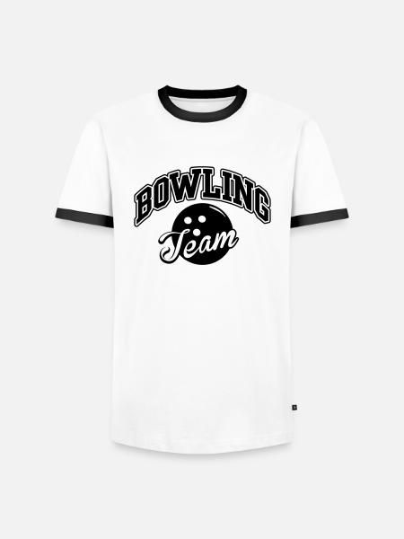 Bowling Team - Männer Kontrast-T-Shirt - Weiß/Schwarz