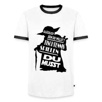 Sprüche Geschenkidee Tischtennis spielen Spieler - Männer Kontrast-T-Shirt - Weiß/Schwarz - Vorne - AI Model Female 172 light (172cm) & AI Model Male 178 dark (178cm)