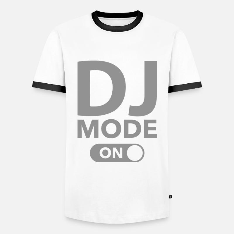 DJ Mode On - Men's Ringer Shirt - white/black