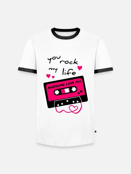 Love Mix Tape - Men's Ringer Shirt - white/black