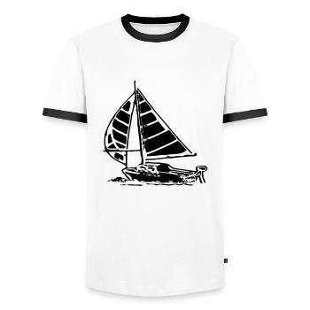 booti - Männer Kontrast-T-Shirt - Weiß/Schwarz - Vorne - AI Model Female 172 light (172cm) & AI Model Male 178 dark (178cm)