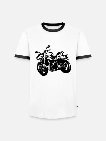 Motorsykkel naken sykkel Streetfighter - Kontrast-T-skjorte for menn - hvit/svart