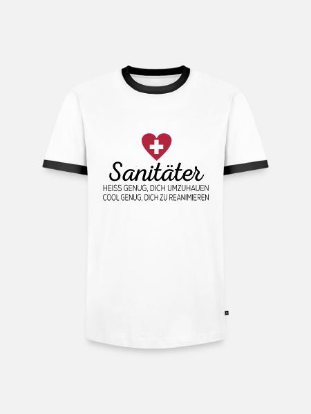 Sanitäter - Männer Kontrast-T-Shirt - Weiß/Schwarz
