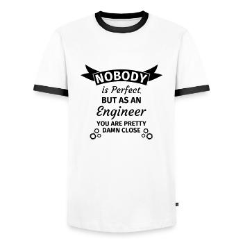 Nobody is Perfect but as an Engineer you are Prett - Männer Kontrast-T-Shirt - Weiß/Schwarz - Vorne - AI Model Female 172 light (172cm) & AI Model Male 178 dark (178cm)