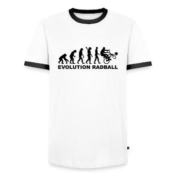 Radball - Männer Kontrast-T-Shirt - Weiß/Schwarz - Vorne - AI Model Female 172 light (172cm) & AI Model Male 178 dark (178cm)