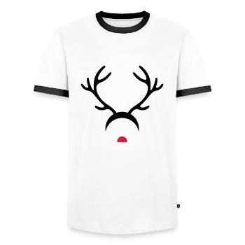 Rudolph - T-shirt contrasté Homme - blanc/noir - Devant - AI Model Female 172 light (172cm) & AI Model Male 178 dark (178cm)