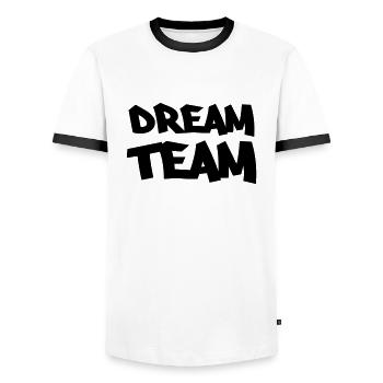 Dream Team - T-shirt contrasté Homme - blanc/noir - Devant - AI Model Female 172 light (172cm) & AI Model Male 178 dark (178cm)