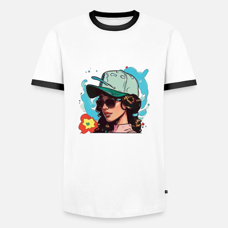 Pyro-Mädchen - Männer Kontrast-T-Shirt - Weiß/Schwarz