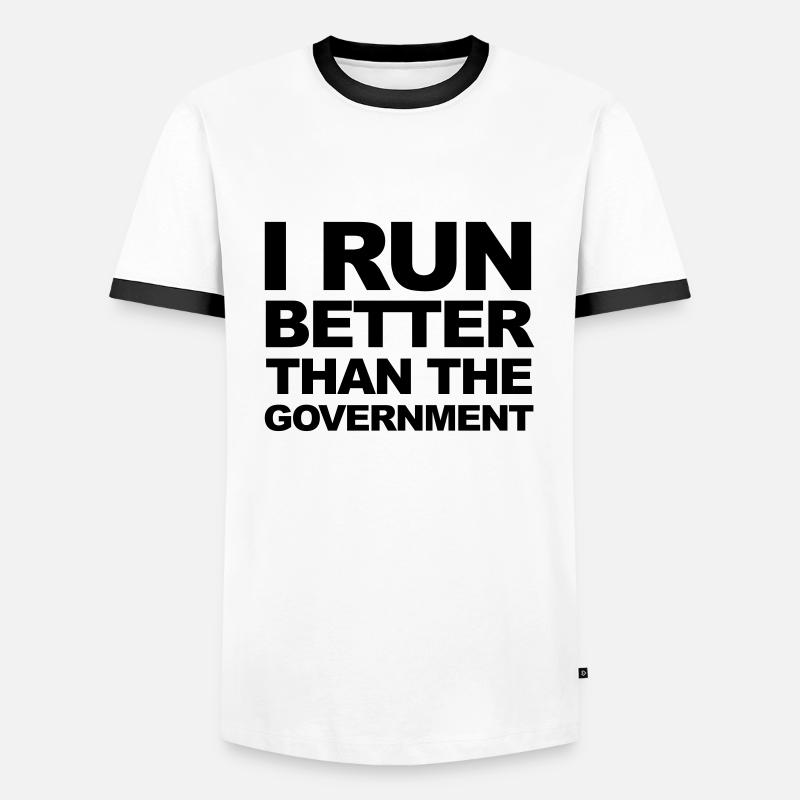 Run - Men's Ringer Shirt - white/black