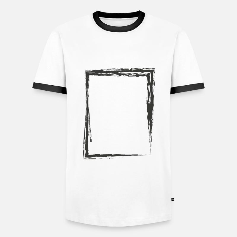 Square Geometry Frame - Men's Ringer Shirt - white/black