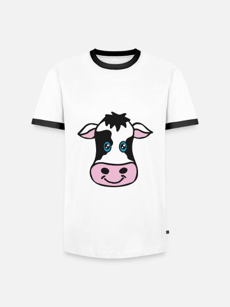 Cow Drawing - Men's Ringer Shirt - white/black